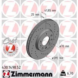 Brzdový kotúč ZIMMERMANN 430.1498.52