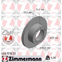 Brzdový kotúč ZIMMERMANN 460.1518.20