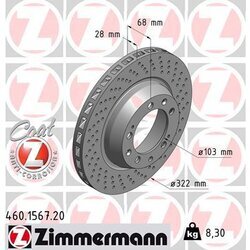 Brzdový kotúč ZIMMERMANN 460.1567.20