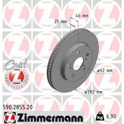 Brzdový kotúč ZIMMERMANN 590.2855.20