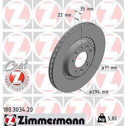 Brzdový kotúč ZIMMERMANN 180.3034.20