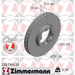 Brzdový kotúč ZIMMERMANN 250.1369.20