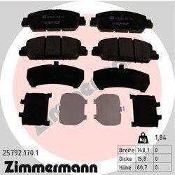 Sada brzdových platničiek kotúčovej brzdy ZIMMERMANN 25792.170.1