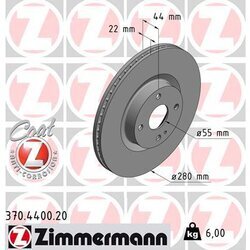 Brzdový kotúč ZIMMERMANN 370.4400.20