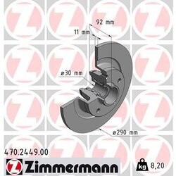 Brzdový kotúč ZIMMERMANN 470.2449.00