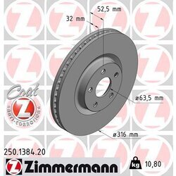 Brzdový kotúč ZIMMERMANN 250.1384.20