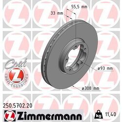 Brzdový kotúč ZIMMERMANN 250.5702.20