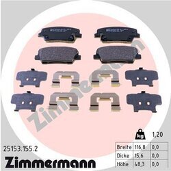 Sada brzdových platničiek kotúčovej brzdy ZIMMERMANN 25153.155.2