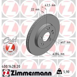 Brzdový kotúč ZIMMERMANN 400.1428.20