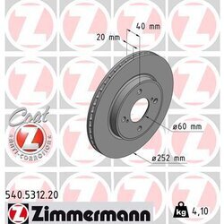 Brzdový kotúč ZIMMERMANN 540.5312.20