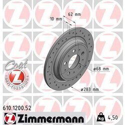 Brzdový kotúč ZIMMERMANN 610.1200.52